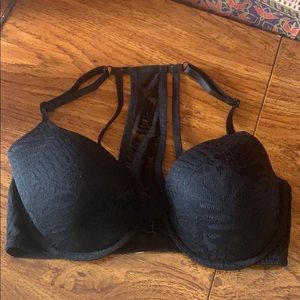 PINK Black Lace bra with Pink Lining